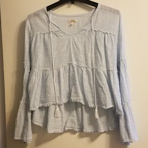 Red Camel Blue and White Striped Blouse